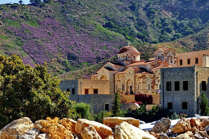 Monastery - Ancient Olive tree & Museum-Cretan Brewery Private Tour from Chania - Stop 1: The Transfiguration Monastery at Kastelos (hill views included)