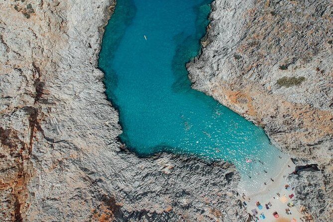 Private Boat Trip Chania Seitan (price per group-up to 9 people) - Naturist beach stops, Stavros Zorba set area, and Akrotiri caves