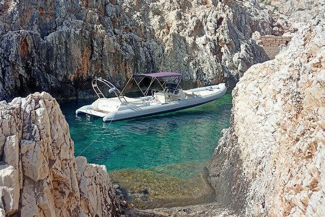 Private Boat Trip Chania Seitan (price per group-up to 9 people) - Katholiko Monastery: quick fjord views plus a crystal-clear swim break