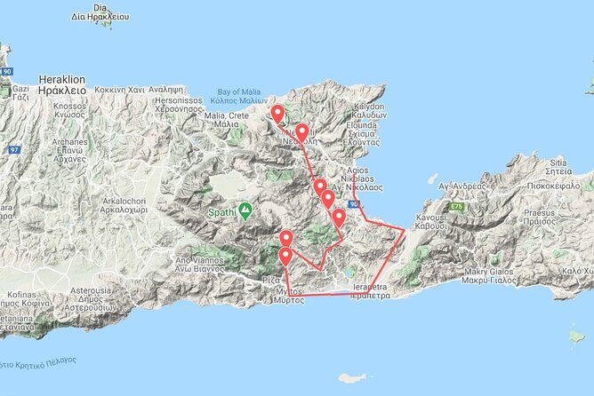 Uncharted East Crete & Local Secrets Private Tour from Heraklion - Kroustas Forest Historical Park: mountain air, wildflowers, and two-sea views